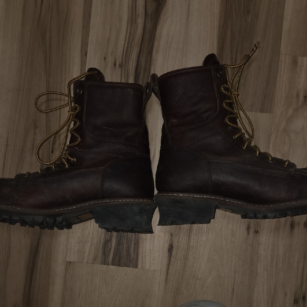 Georgia Boot Brown Leather Work Boots - Picture 3 of 5